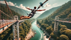 Bungee Jumping Rishikesh, India. Image generated by AI.