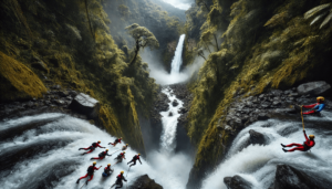 Canyoning Baños, Ecuador. Image generated by AI.