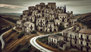 Craco, Italy. Image generated by AI.