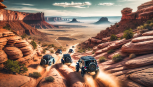 Off-roading Moab, Utah, USA. Image generated by AI.