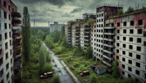 Pripyat, Ukraine. Image generated by AI.