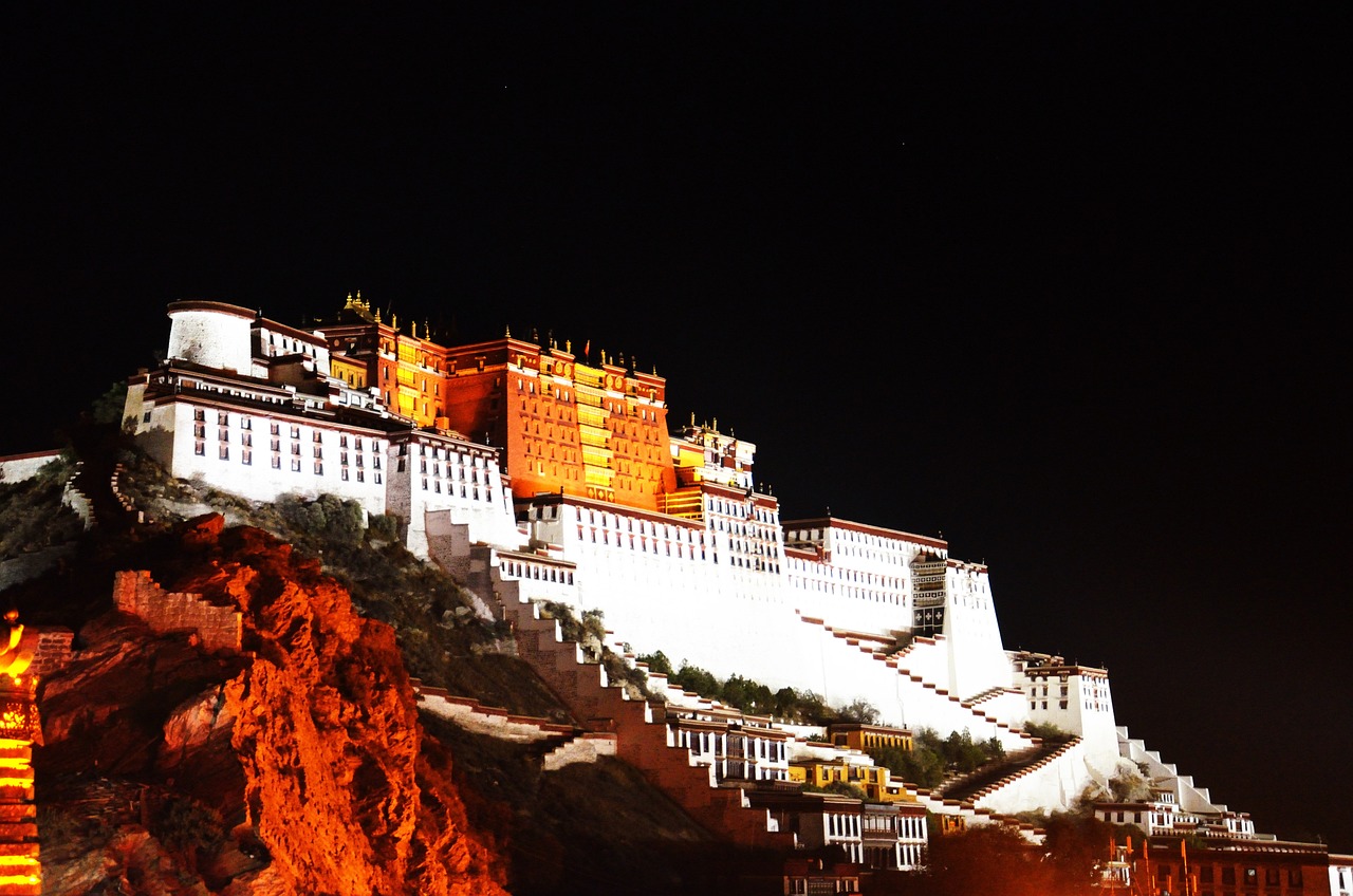 Tibet, Lhasa in the night